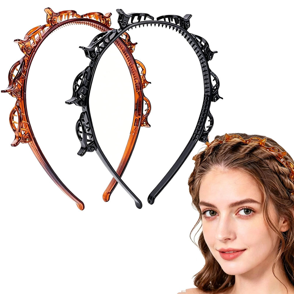 WIWUFUE headbands front view showing black and brown for versatile looks