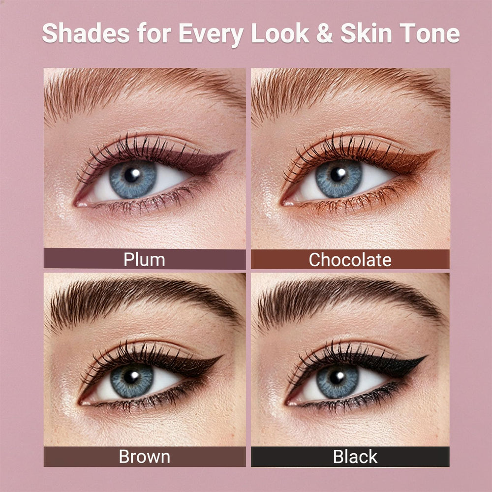 Wiyakwnry swatches on skin illustrating true plum brown payoff benefit