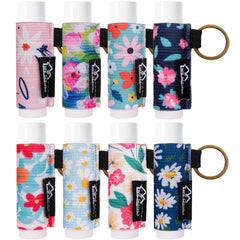 WK IEASON front view of 8-piece floral C pack showing colorful holders and key rings for easy carry