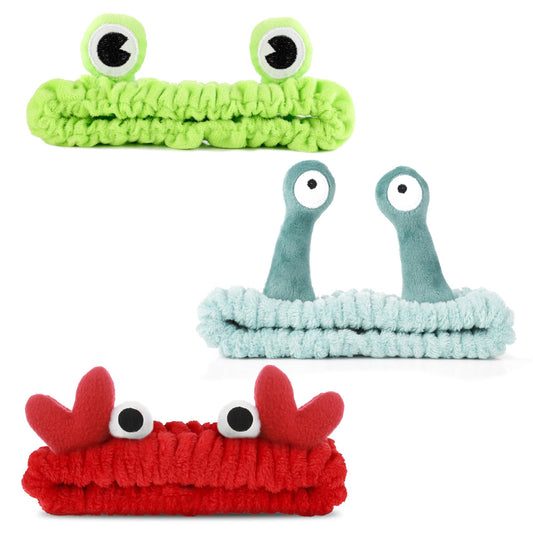 WLLHYF front view of three headbands shows cute designs and organized packaging benefit