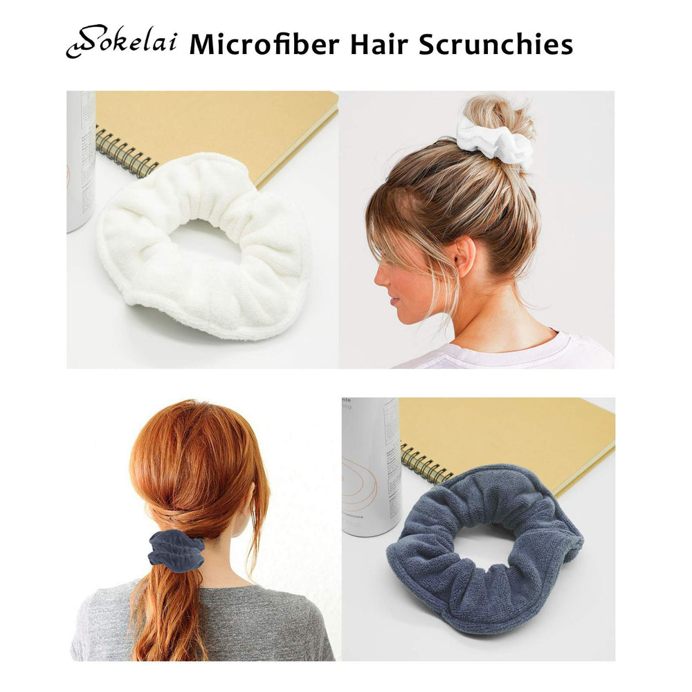 wokelai scrunchie in bathroom scene for convenient post-shower use