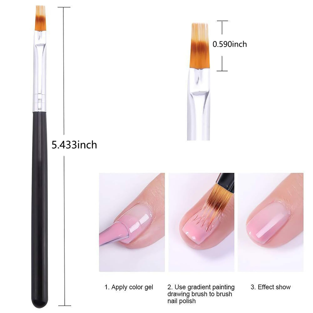 WOKOTO black wood-handle ombre brush tip for soft fade control