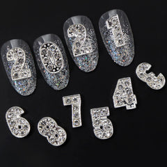 WOKOTO close-up of rhinestone detail on numeral, shows sparkling finish
