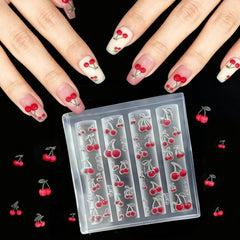 WOKOTO cured 3D nail charms on swatch displaying ready-to-attach accuracy