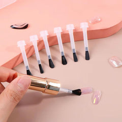 WOKOTO brushes in use painting nails for controlled strokes and cleaner finishes