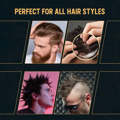 Woody's styled hair before and after illustrating extreme hold and high shine