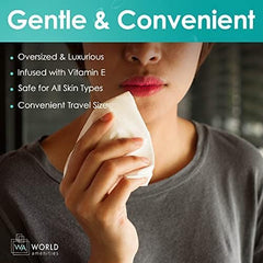 World Amenities wipe texture close-up illustrating soft cloth and gentle cleanse