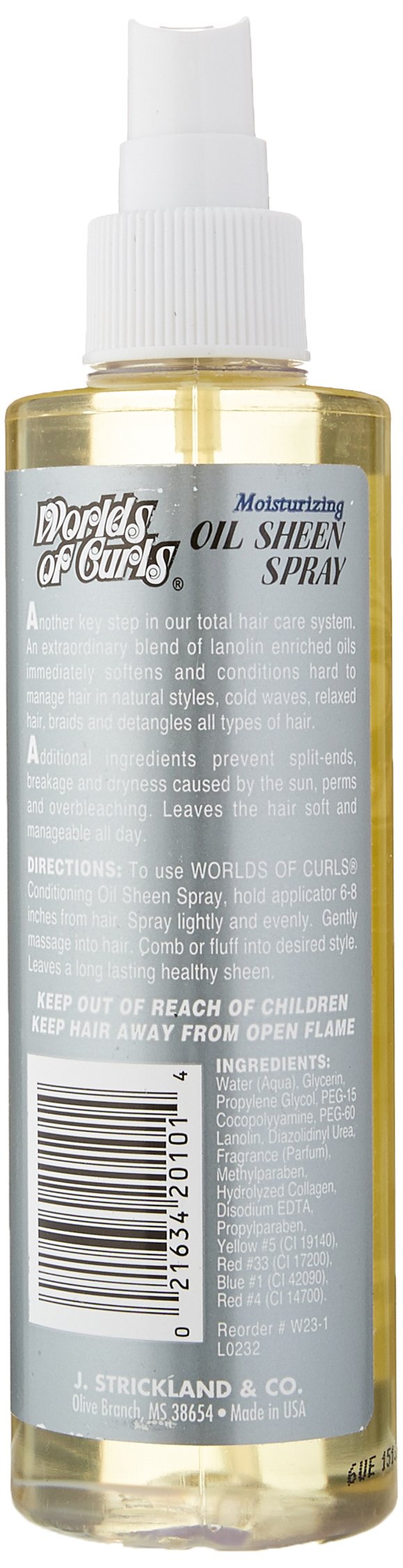 Worlds Of Curls spray applied to wet hair for easier detangling