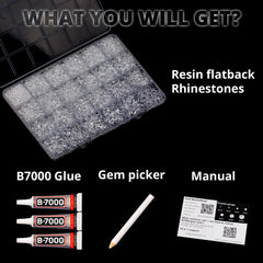 Worthofbest open 24-grid organizer with sorted rhinestones for quick selection