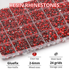 Worthofbest close-up of faceted red rhinestone showing bright sparkle and detail