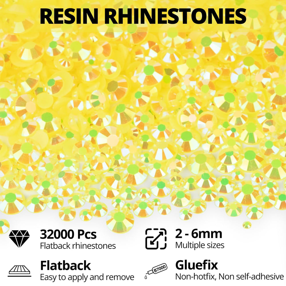 Worthofbest close-up of multi-faceted yellow rhinestone surface reflecting light for extra sparkle