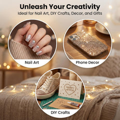 Worthofbest decorated phone case using tan rhinestones showing subtle elegant embellishment