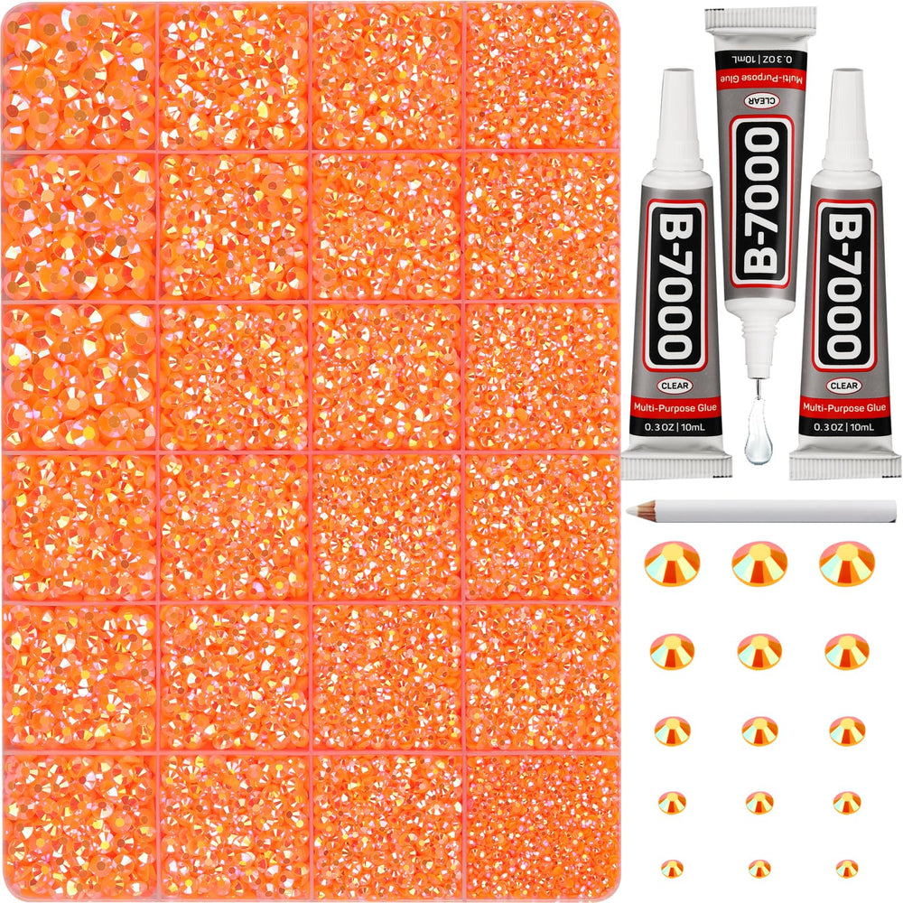 Worthofbest front packaging showing orange rhinestones and tools for clear first impression