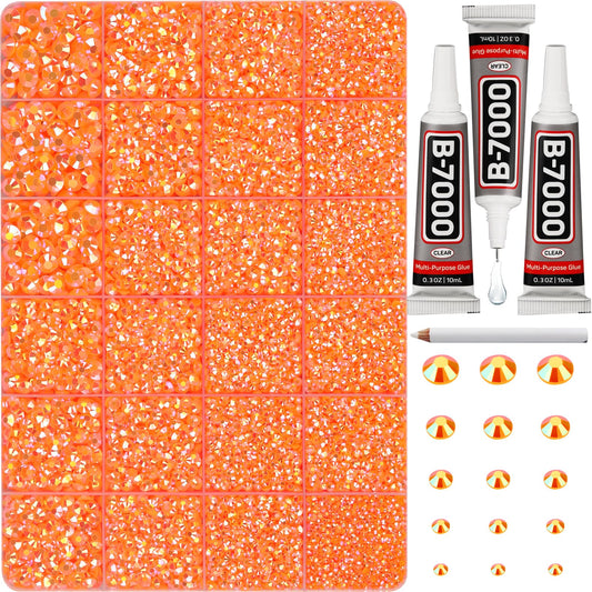 Worthofbest front packaging showing orange rhinestones and tools for clear first impression