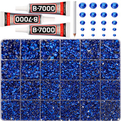 Worthofbest front packaging showing royal blue rhinestone kit and tools for easy crafting