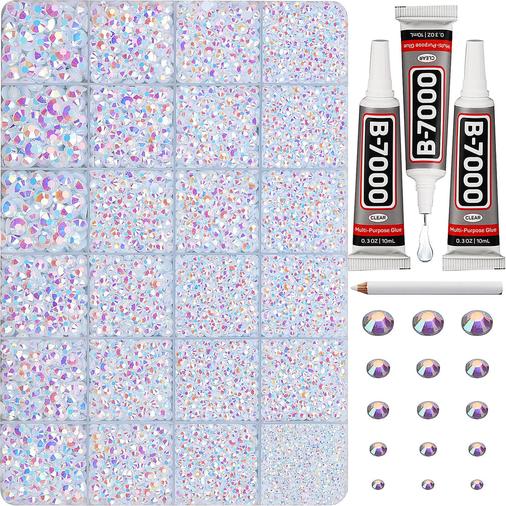 Worthofbest front packaging showing full rhinestone kit and tools for instant crafting