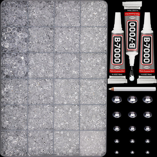 Worthofbest front packaging showing complete rhinestone kit and tools for easy crafting