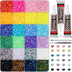 Worthofbest front packaging showing full rhinestone kit and included tools for easy use