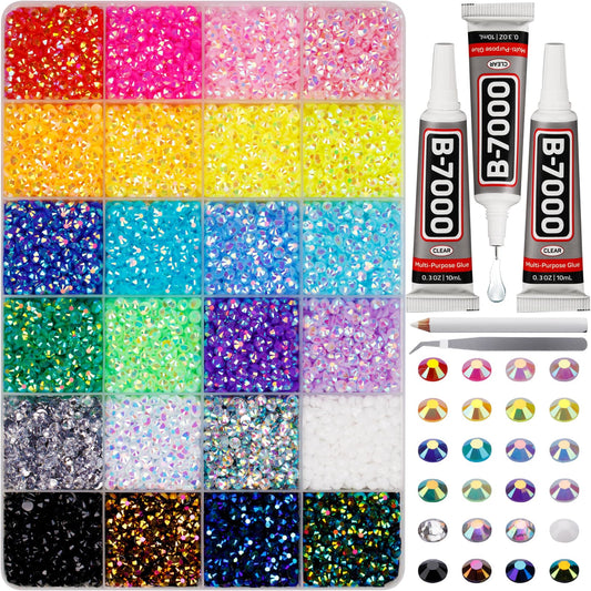 Worthofbest front packaging showing complete rhinestone kit and accessories for convenience