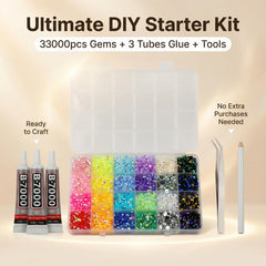 Worthofbest open 24-grid box with neatly separated colors for organized crafting