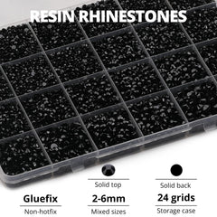 Worthofbest 24-grid organizer with sorted rhinestone sizes for quick selection benefit