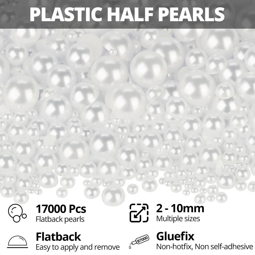Worthofbest close-up of white flatback pearl texture showing smooth glossy finish