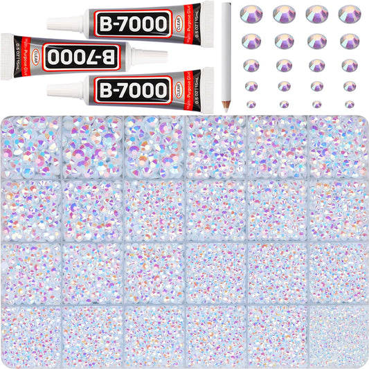 Worthofbest front packaging showing full rhinestone kit and tools for instant crafting