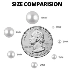 Worthofbest layout comparing 2mm to 10mm pearls for choosing correct size