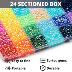 Worthofbest storage box with 24 compartments organized by color for easy access