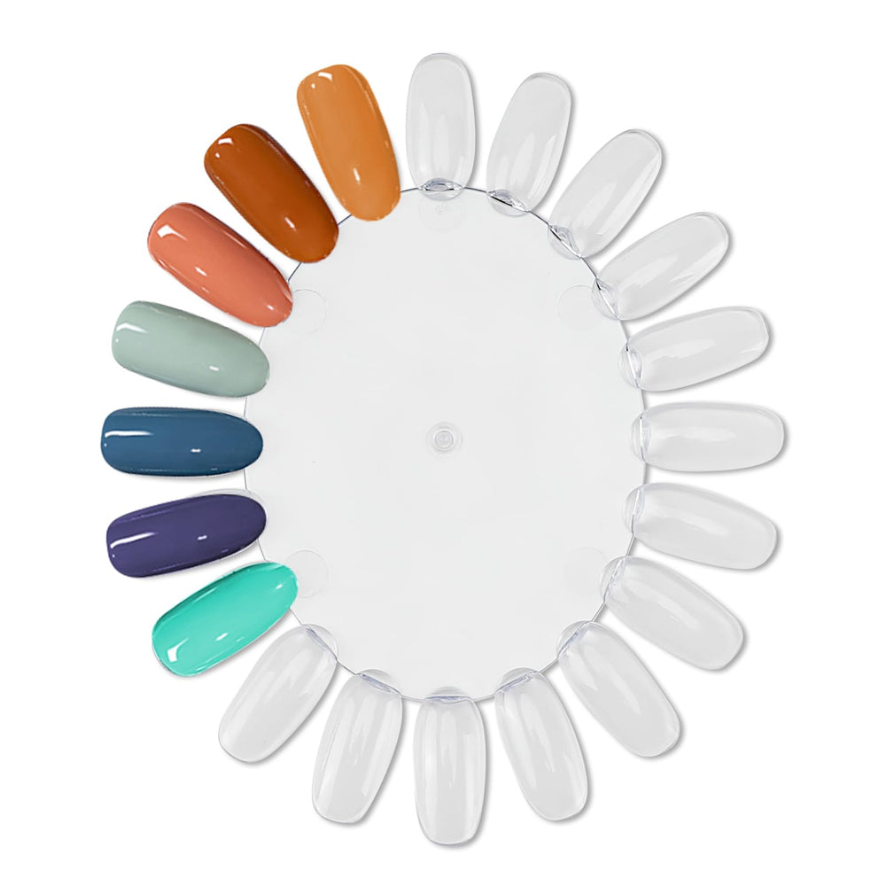 Worutuk set with multiple colored polishes applied to tips showing true color preview