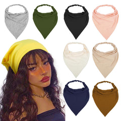 WOVOWOVO front packaging showing eight dry leaf gold headscarves with neat display