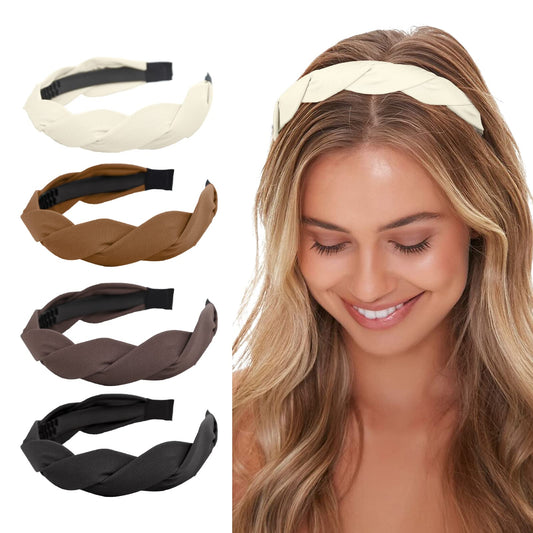 WOVOWOVO front view of the four-piece set showing neat braided style and convenience