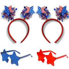 WOVOWOVO front pack view showing the full 4-piece patriotic accessory set for easy gifting