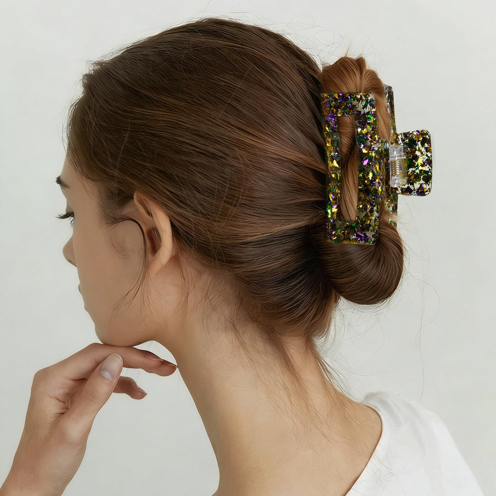 WOVOWOVO clip securing an elegant updo, quick styling with comfortable hold