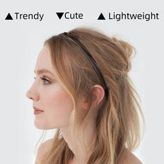 WOVOWOVO headband on long hair demonstrating sleek hold and polished look