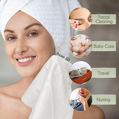 WOWOTEX towel removing makeup on a face demonstrating soft effectiveness