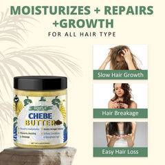 WOZUTUNT applying chebe butter to hair to reduce breakage