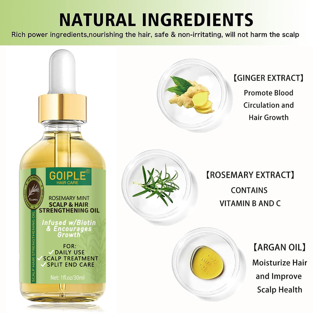 WOZUTUNT rosemary oil bottle image promoting shine and scalp nourishment