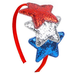 WRBAJIS headband front view shows patriotic colors and comfortable fit