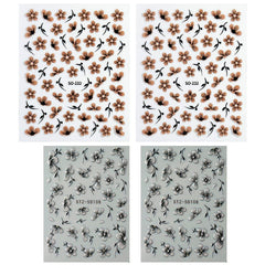 WENEWFINE close-up of black-silver floral decals showing crisp detail and sparkle benefit visibility