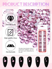 Wsimily round rhinestones displayed by size SS4 to SS16 illustrating selection benefit