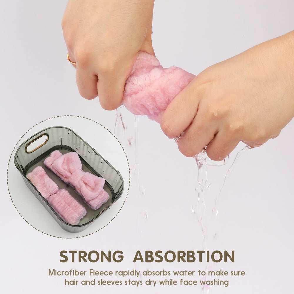 WSYUB wristband on wrist absorbing water and protecting sleeves