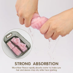 WSYUB wristband on wrist absorbing water and protecting sleeves