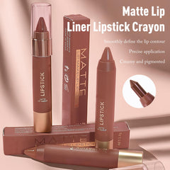 Wugbc applied on lips showing warm reddish brown color and precise liner benefit