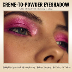 Wugbc applied on model eye demonstrating bright color payoff and boost