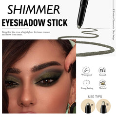 Wugbc swatch of green eyeshadow stick on arm showing intense pigment benefit