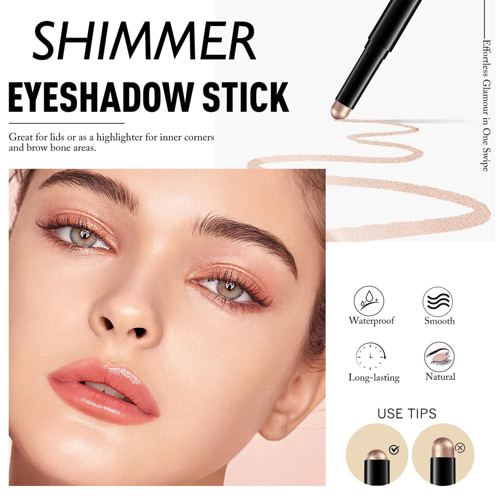 Wugbc swatch on arm revealing high pigment champagne pink shade for long-lasting radiance