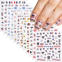 WUHCIM front packaging showing 12-sheet soccer decal set and easy selection benefit