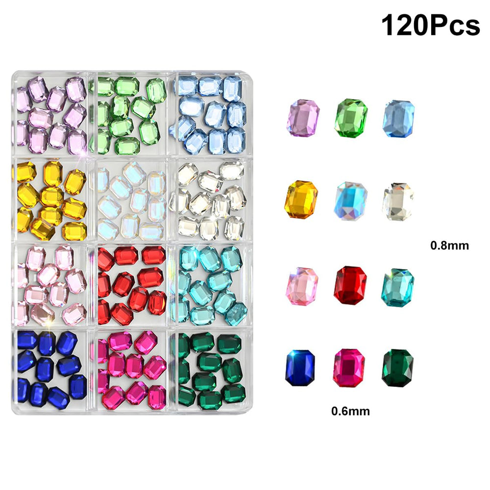 WUHCIM multicolor rhinestones arranged on black surface showing vibrant color range
