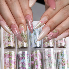 WULIUFLY foil applied on natural nail demonstrating quick salon results